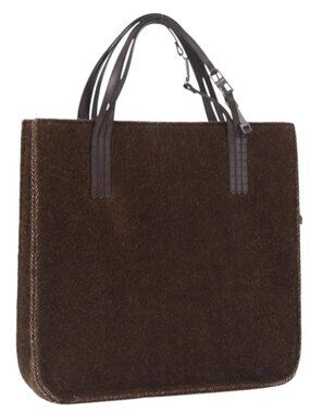 CHANEL Tote Bag Mouton Brown CC Auth bs32769